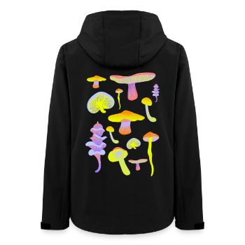 Tropische Pilz-Neon-Palette - Frauen Recycelte Softshelljacke von Stanley/Stella - Schwarz - Hinten - AI Model Female 172 light (172cm)
