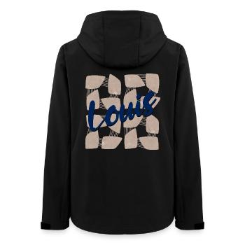NAMENSGESCHENKE NAME LOUIS - Frauen Recycelte Softshelljacke von Stanley/Stella - Schwarz - Hinten - AI Model Female 172 light (172cm)