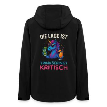 Drôle de buveur Design Licorne - Veste softshell femme recyclée Stanley/Stella - noir - Dos - AI Model Female 172 light (172cm)