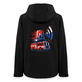 Fire truck with siren - Women’s Recycled Softshell Jacket by Stanley/Stella - black - Back - AI Model Female 172 light (172cm)