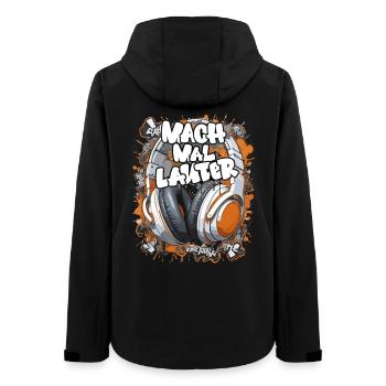 Graffiti-Headphones mit Slogan - Frauen Recycelte Softshelljacke von Stanley/Stella - Schwarz - Hinten - AI Model Female 172 light (172cm)