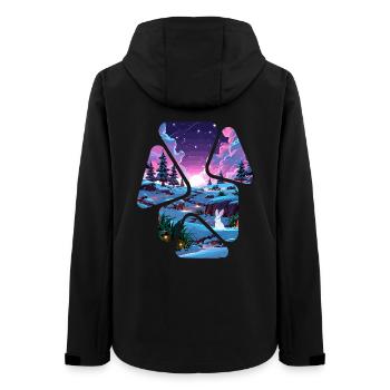 Landscape Snow Puzzle Fantasy - White Rabbit - Women’s Recycled Softshell Jacket by Stanley/Stella - black - Back - AI Model Female 172 light (172cm)