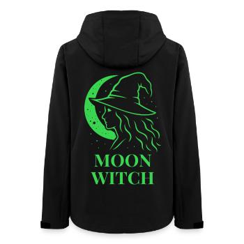 Halloween Moon Witch Silhouette Halbmond in Grün - Frauen Recycelte Softshelljacke von Stanley/Stella - Schwarz - Hinten - AI Model Female 172 light (172cm)