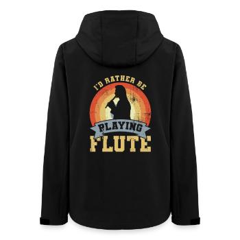 I’d Rather Be Playing Flute - Frauen Recycelte Softshelljacke von Stanley/Stella - Schwarz - Hinten - AI Model Female 172 light (172cm)