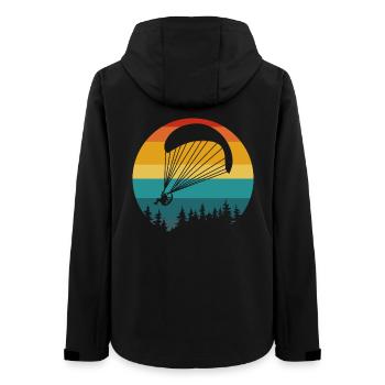 Paraglider Retro Landscape - Women’s Recycled Softshell Jacket by Stanley/Stella - black - Back - AI Model Female 172 light (172cm)