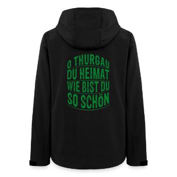 O Thurgau du Heimat wie bis - Frauen Recycelte Softshelljacke von Stanley/Stella - Schwarz - Hinten - AI Model Female 172 light (172cm)