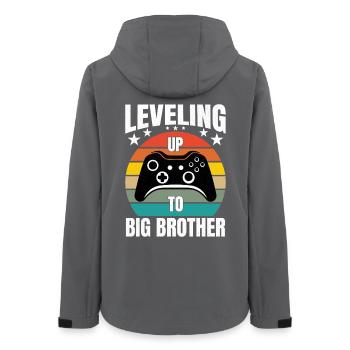 Leveling Up To Big Brother Gaming Gamer Brother - Women’s Recycled Softshell Jacket by Stanley/Stella - anthracite - Back - AI Model Female 172 light (172cm)