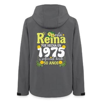 50 Jahre 1975 Vintage Retro Geburtstagsgeschenk - Frauen Recycelte Softshelljacke von Stanley/Stella - Anthrazit - Hinten - AI Model Female 172 light (172cm)