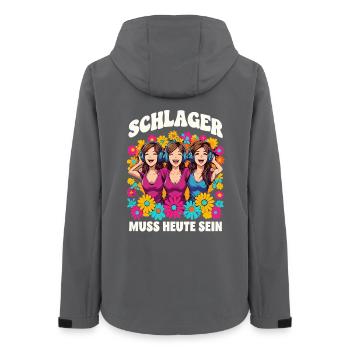 Schlager must be his colorful flower motif today - Women’s Recycled Softshell Jacket by Stanley/Stella - anthracite - Back - AI Model Female 172 light (172cm)