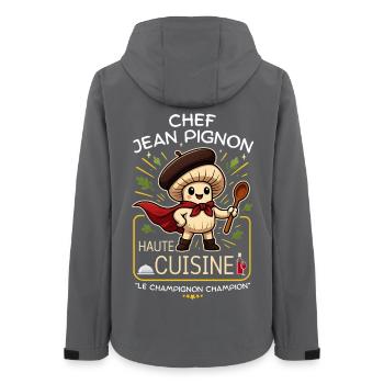 Mushroom Humor Chef Jean Pignon Haute Cuisine - Women’s Recycled Softshell Jacket by Stanley/Stella - anthracite - Back - AI Model Female 172 light (172cm)