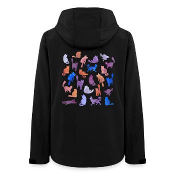 Farbenfrohe Katzen Silhouetten - Frauen Recycelte Softshelljacke von Stanley/Stella - Schwarz - Hinten - AI Model Female 172 light (172cm)