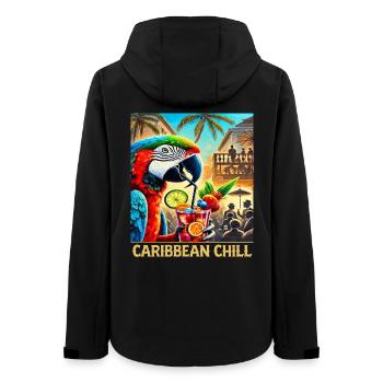 Tropical Parrot Cocktail Scene - Women’s Recycled Softshell Jacket by Stanley/Stella - black - Back - AI Model Female 172 light (172cm)