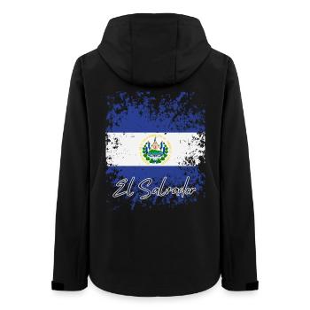 Salvadoran grunge flag, I love El Salvador - Women’s Recycled Softshell Jacket by Stanley/Stella - black - Back - AI Model Female 172 light (172cm)