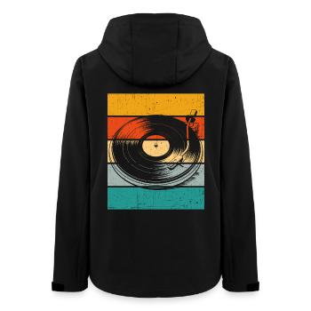 Platine vinyle rétro - Veste softshell femme recyclée Stanley/Stella - noir - Dos - AI Model Female 172 light (172cm)