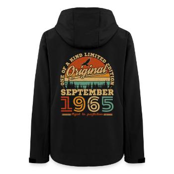 Vintage Cadeau Anniversaire Nées En Septembre 1965 - Veste softshell femme recyclée Stanley/Stella - noir - Dos - AI Model Female 172 light (172cm)