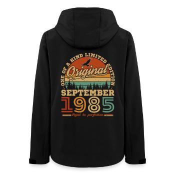 Vintage Cadeau Anniversaire Nées En Septembre 1985 - Veste softshell femme recyclée Stanley/Stella - noir - Dos - AI Model Female 172 light (172cm)