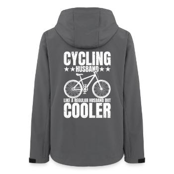 Cycling Husband Bike Rider Cyclist Husband Day - Women’s Recycled Softshell Jacket by Stanley/Stella - anthracite - Back - AI Model Female 172 light (172cm)