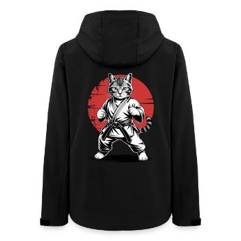Karate, Judo, Japanese martial arts, cat - Women’s Recycled Softshell Jacket by Stanley/Stella - black - Back - AI Model Female 172 light (172cm)