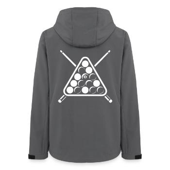 Eight Ball, Billard Rack, Billard Spieler Geschenk - Frauen Recycelte Softshelljacke von Stanley/Stella - Anthrazit - Hinten - AI Model Female 172 light (172cm)