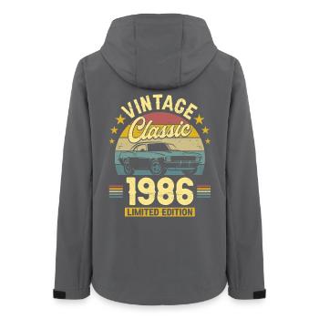 1986 40 Years Anniversary Men's Car - Women’s Recycled Softshell Jacket by Stanley/Stella - anthracite - Back - AI Model Female 172 light (172cm)