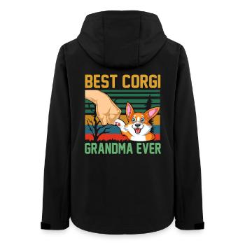 Meilleur cadeau de fête des mères Corgi Grandma Ever - Veste softshell femme recyclée Stanley/Stella - noir - Dos - AI Model Female 172 light (172cm)