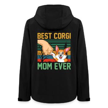 Meilleure maman corgi de tous les temps - Spécial fête des mères - Veste softshell femme recyclée Stanley/Stella - noir - Dos - AI Model Female 172 light (172cm)