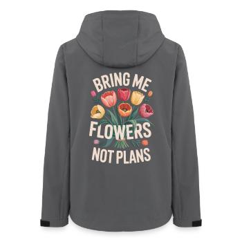 Bouquet with desired text - Women’s Recycled Softshell Jacket by Stanley/Stella - anthracite - Back - AI Model Female 172 light (172cm)