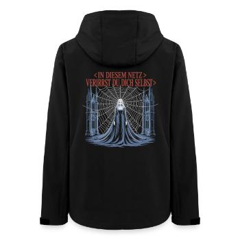 Gothic Web Quote Shirt – Dark Fantasy - Frauen Recycelte Softshelljacke von Stanley/Stella - Schwarz - Hinten - AI Model Female 172 light (172cm)
