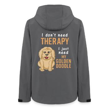 Ich brauche keine Therapie – nur mein goldenes Doodle - Frauen Recycelte Softshelljacke von Stanley/Stella - Anthrazit - Hinten - AI Model Female 172 light (172cm)