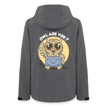 Owl are you ? - Women’s Recycled Softshell Jacket by Stanley/Stella - anthracite - Back - AI Model Female 172 light (172cm)