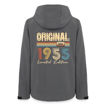70. Geburtstag Original 1955 70 Jahre altes Geschenk - Frauen Recycelte Softshelljacke von Stanley/Stella - Anthrazit - Hinten - AI Model Female 172 light (172cm)