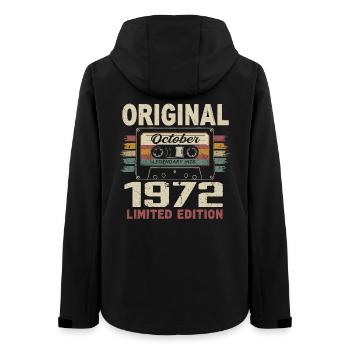 Born in October 1972 | Vintage Gift October 1972 - Women’s Recycled Softshell Jacket by Stanley/Stella - black - Back - AI Model Female 172 light (172cm)
