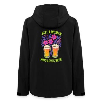 Just a woman who loves beer - Women’s Recycled Softshell Jacket by Stanley/Stella - black - Back - AI Model Female 172 light (172cm)