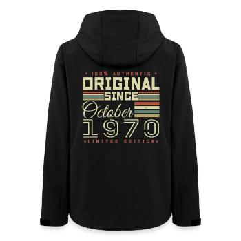 Legendary Since October 1970 | October 1970 - Women’s Recycled Softshell Jacket by Stanley/Stella - black - Back - AI Model Female 172 light (172cm)