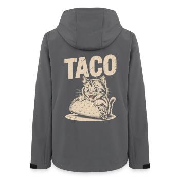 Humorous Taco Cat Print - Women’s Recycled Softshell Jacket by Stanley/Stella - anthracite - Back - AI Model Female 172 light (172cm)