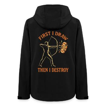 First I pull and then I destroy archery - Women’s Recycled Softshell Jacket by Stanley/Stella - black - Back - AI Model Female 172 light (172cm)