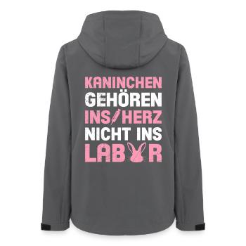 KANINCHEN GEHÖREN INS HERZ NICHT LABOR Gegen - Frauen Recycelte Softshelljacke von Stanley/Stella - Anthrazit - Hinten - AI Model Female 172 light (172cm)