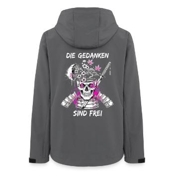 Warrior Skull Samurai - Women’s Recycled Softshell Jacket by Stanley/Stella - anthracite - Back - AI Model Female 172 light (172cm)