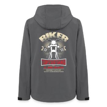 55. Geburtstag Motorradfahrer Motorrad - Frauen Recycelte Softshelljacke von Stanley/Stella - Anthrazit - Hinten - AI Model Female 172 light (172cm)
