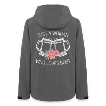 Just a woman who loves beer - Women’s Recycled Softshell Jacket by Stanley/Stella - anthracite - Back - AI Model Female 172 light (172cm)