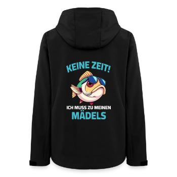 Fish Fisherman Angler Fishing Sayings Aquarist - Women’s Recycled Softshell Jacket by Stanley/Stella - black - Back - AI Model Female 172 light (172cm)