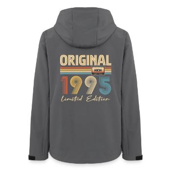 Original 30 Year Anniversary 1995 Party Gift - Women’s Recycled Softshell Jacket by Stanley/Stella - anthracite - Back - AI Model Female 172 light (172cm)