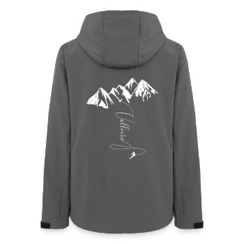Valloire Alpes Française Haute Savoie - Frauen Recycelte Softshelljacke von Stanley/Stella - Anthrazit - Hinten - AI Model Female 172 light (172cm)