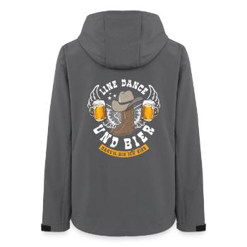 Linedance und Bier - darum bin ich hier - Geschenk - Frauen Recycelte Softshelljacke von Stanley/Stella - Anthrazit - Hinten - AI Model Female 172 light (172cm)