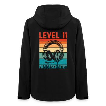 11. Geburtstag Jungen Gamer Level 11 Unlocked - Frauen Recycelte Softshelljacke von Stanley/Stella - Schwarz - Hinten - AI Model Female 172 light (172cm)