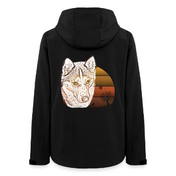 Wild animal portrait at sunset - Women’s Recycled Softshell Jacket by Stanley/Stella - black - Back - AI Model Female 172 light (172cm)
