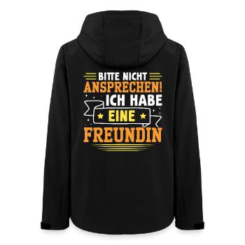 Malle PLEASE DO NOT SPEAK Funny - Women’s Recycled Softshell Jacket by Stanley/Stella - black - Back - AI Model Female 172 light (172cm)
