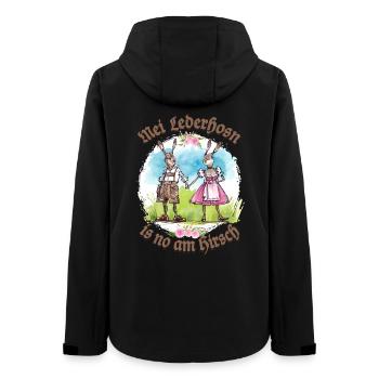 Mei Lederhosn is no am Hirsch - Tracht - Gaudi - Women’s Recycled Softshell Jacket by Stanley/Stella - black - Back - AI Model Female 172 light (172cm)