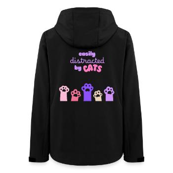 Facilement distrait par les chats - Design amusant - Veste softshell femme recyclée Stanley/Stella - noir - Dos - AI Model Female 172 light (172cm)