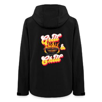 Grillen BBQ Grill - Frauen Recycelte Softshelljacke von Stanley/Stella - Schwarz - Hinten - AI Model Female 172 light (172cm)